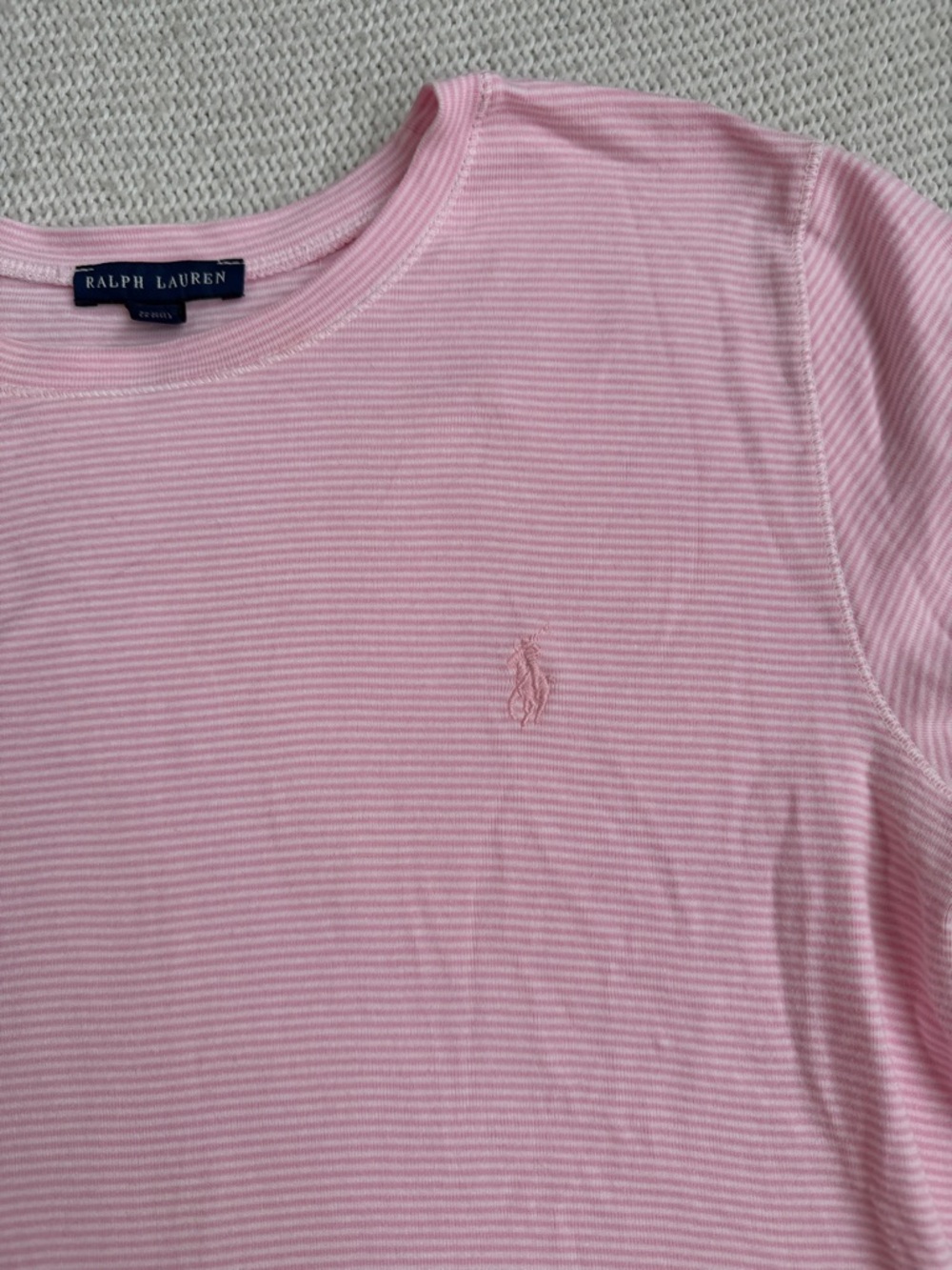 Ralph Lauren 100% Cotton Pink/White Stripe Short Sleeve Shirt Size XL - Picture 3 of 8